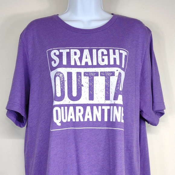 Women's Straight Outta Quarantine Purple XL Graphic Tshirt - Picture 4 of 8
